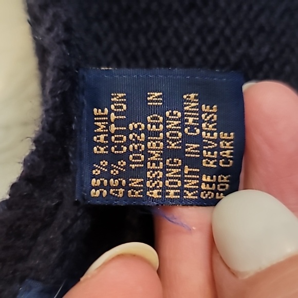 HERMAN GEIST hand embroidered coastal granny cardigan sweater size large blue - Picture 12 of 16